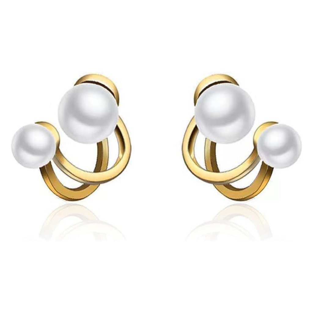 Double Pearl Stud Earring